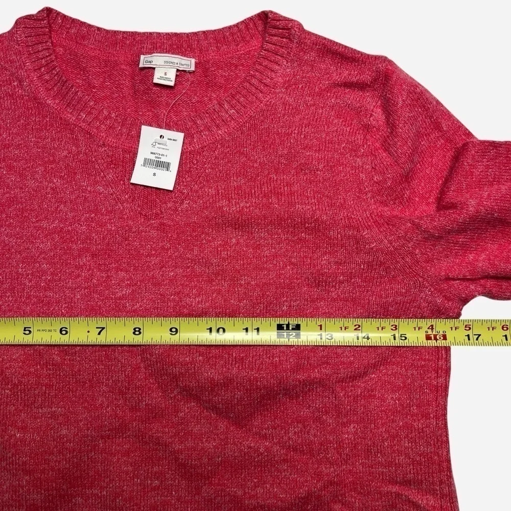 NWT GAP Women's Dark Pink Heather Cotton Crewneck Sweater Size S